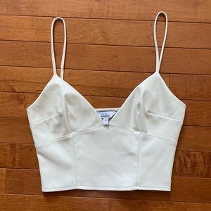 Express Leather Crop Top White Size 0